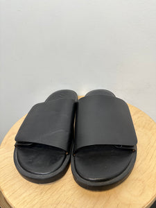 Zara Black Leather Sandals - W11.5/M9.5