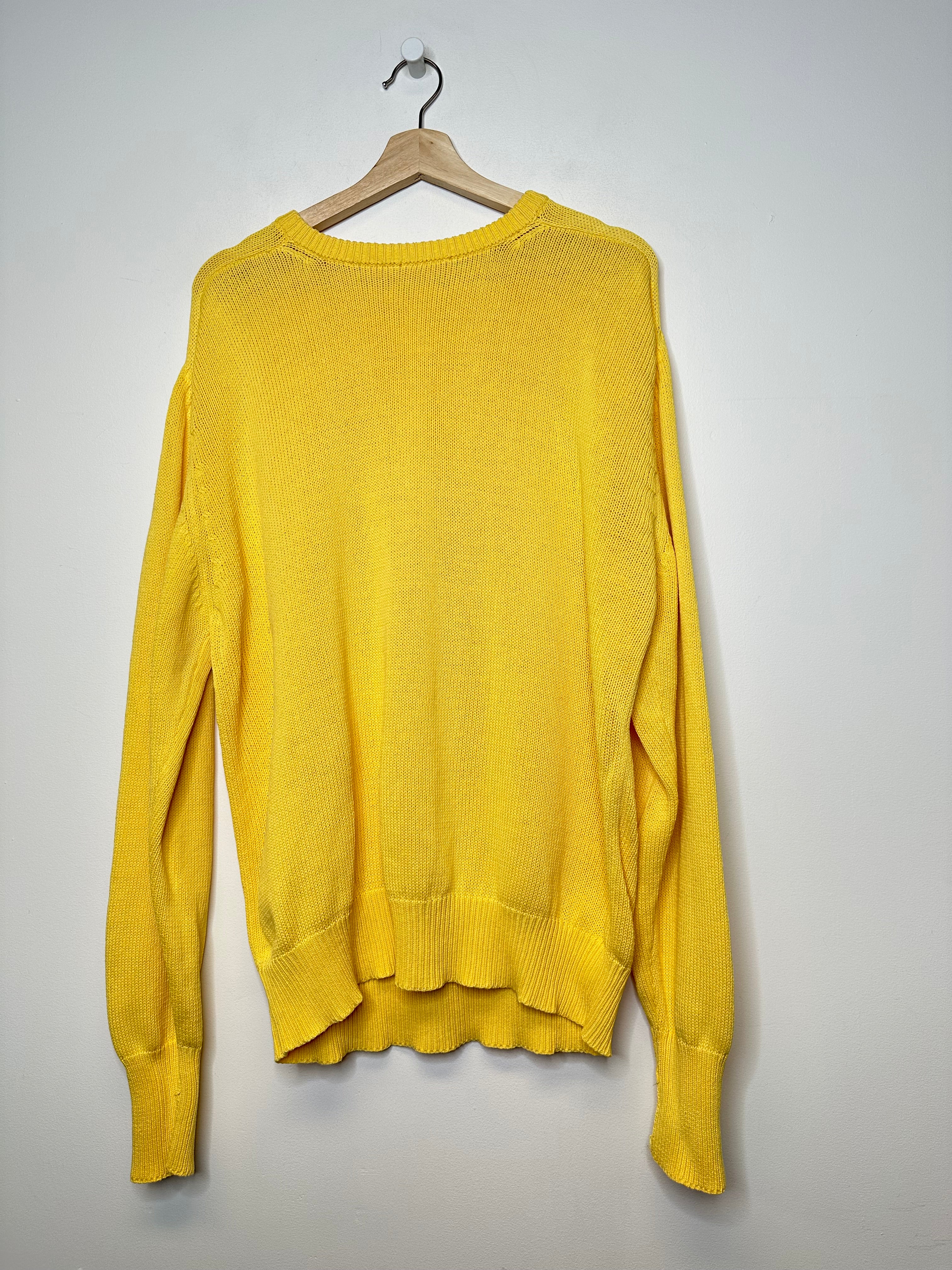 Vintage Yellow Knit Sweater - L - AS IS