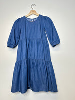 Load image into Gallery viewer, Dark Blue Denim Tiered Dress - XS

