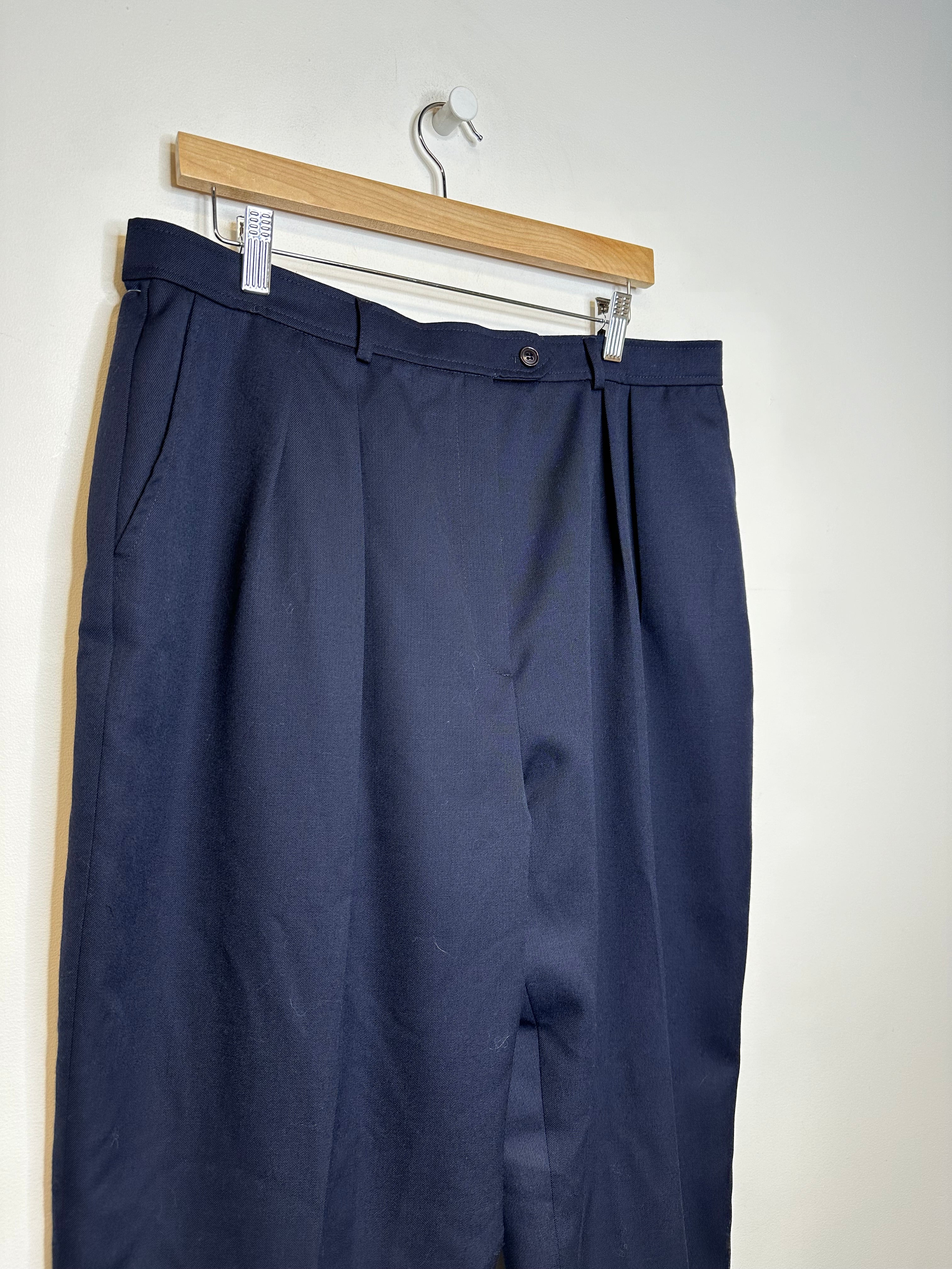 Vintage Navy Wool Pants - XL/36