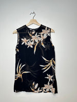 Charger l&#39;image dans la galerie, Vintage Black Floral Sheer Top - S
