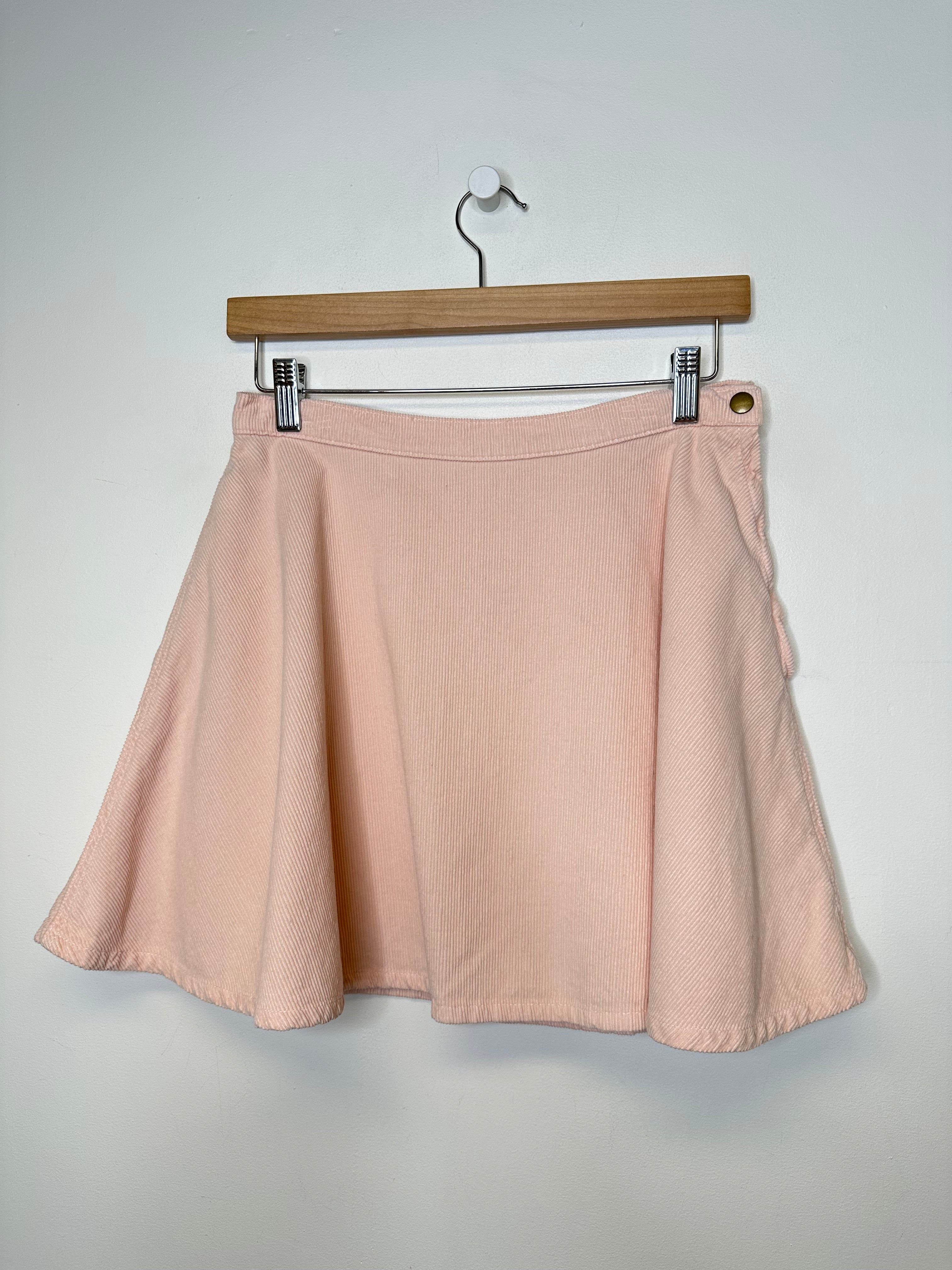 American Apparel Pink Corduroy Mini Skirt - L