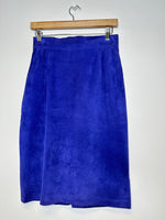 Load image into Gallery viewer, Vintage Purple Suede/Leather Skirt - S/27
