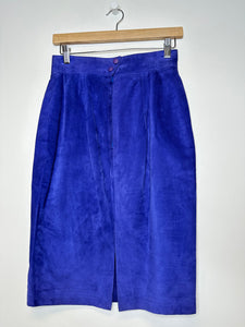 Vintage Purple Suede/Leather Skirt - S/27
