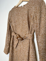 Charger l&#39;image dans la galerie, Vintage Brown Belted Dress - XXS
