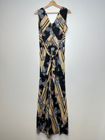 Load image into Gallery viewer, Vintage Black/Beige Patterned Dress - S
