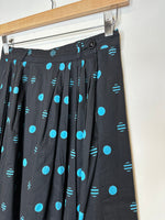 Load image into Gallery viewer, Vintage Black/Blue Polka-Dot Skirt - S
