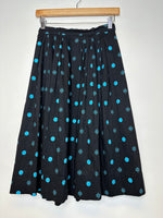 Charger l&#39;image dans la galerie, Vintage Black/Blue Polka-Dot Skirt - S
