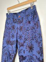 Load image into Gallery viewer, Vintage Navy Floral Pants - M/29
