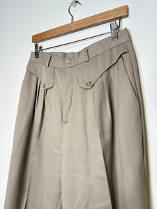 Vintage Beige Pleated Pants - M/29