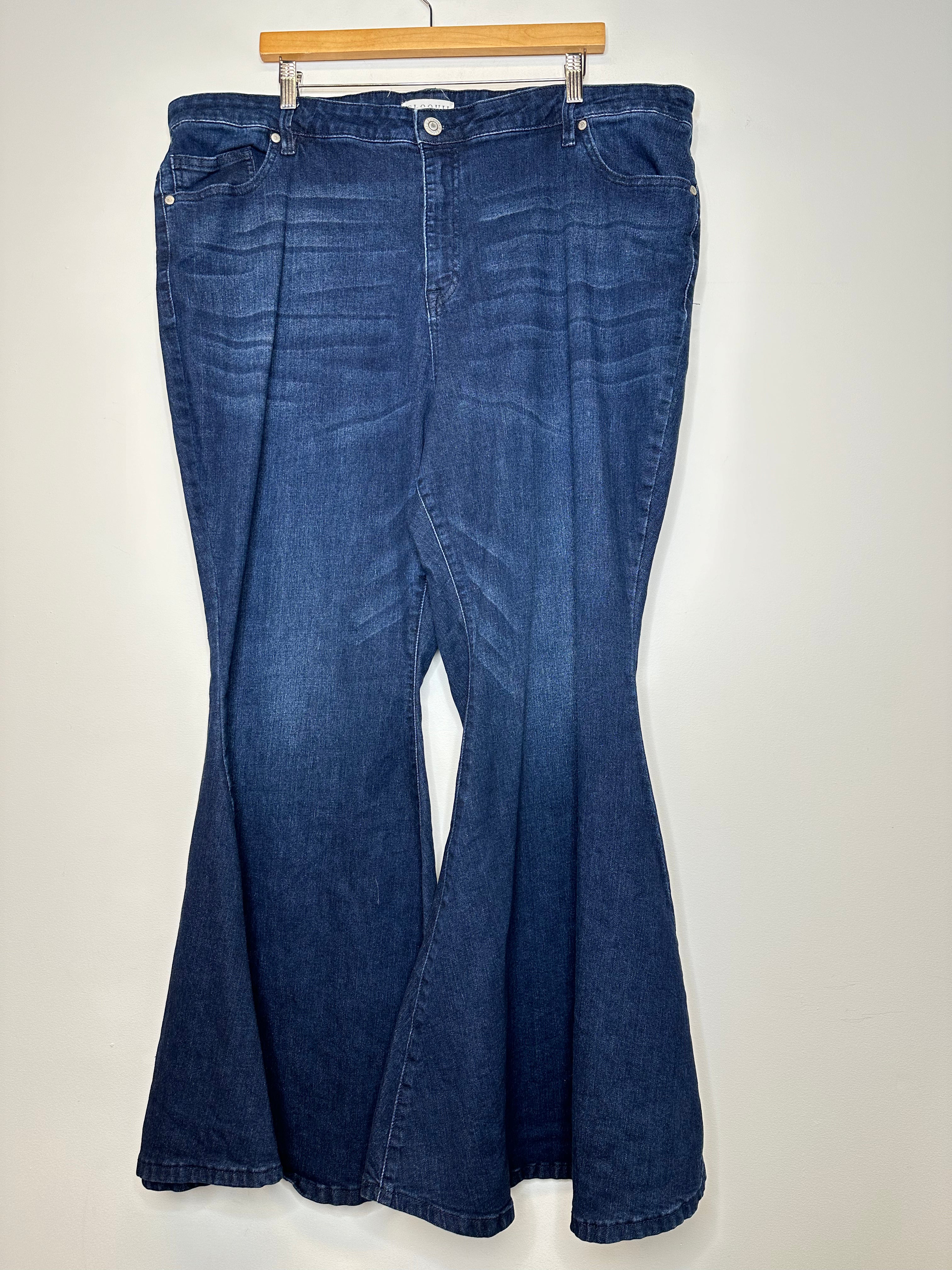Eloquii Dark Blue Flare Jeans - 48