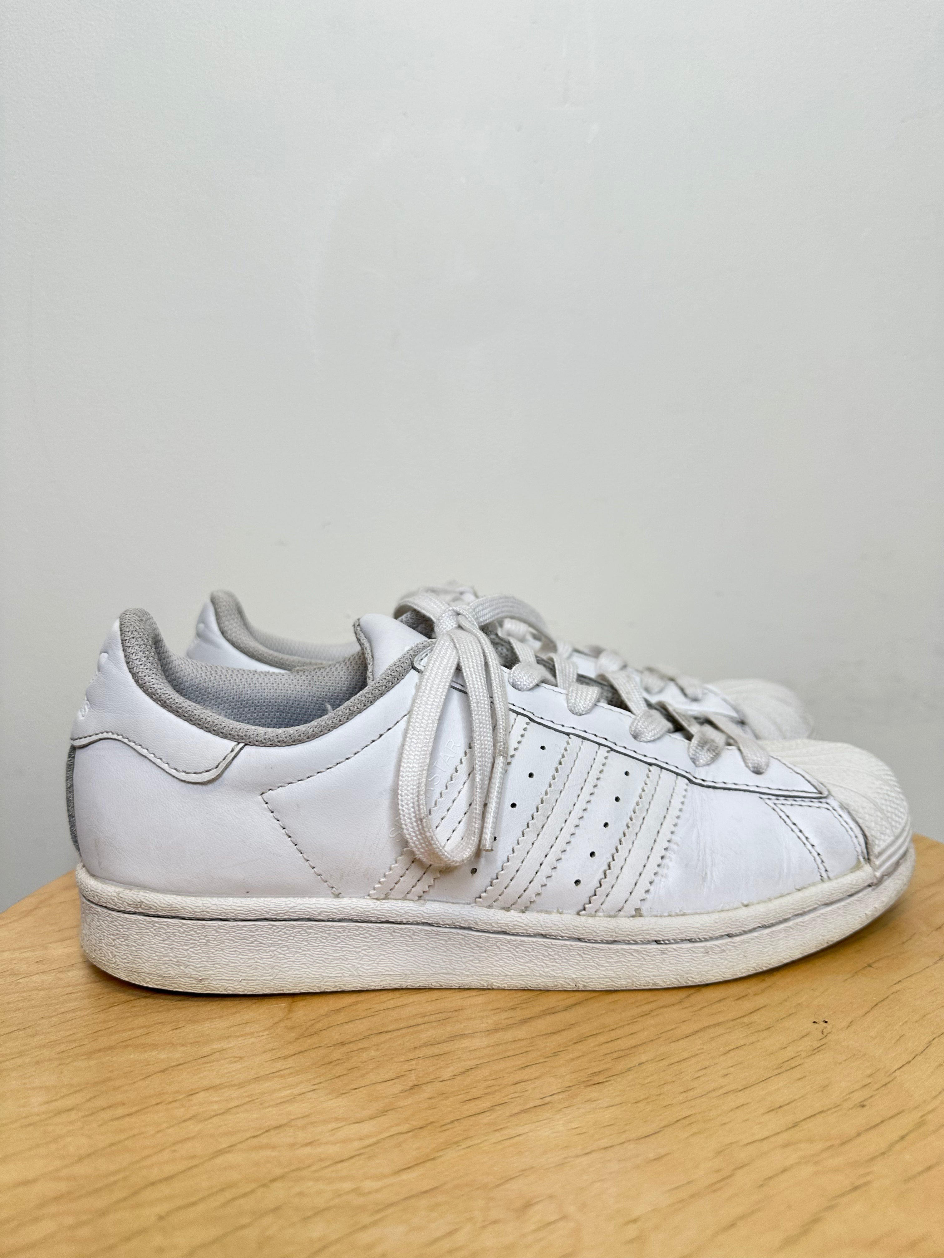 Adidas Superstar White Leather Shoes - W8.5/9