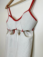 Load image into Gallery viewer, Vintage White/Red Cut-Out Top - S
