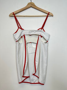 Vintage White/Red Cut-Out Top - S