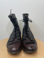 Charger l&#39;image dans la galerie, Vintage Brown Leather Lace-Up Boots - W7
